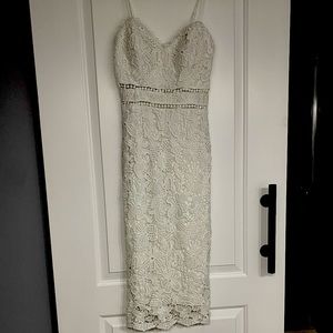 White Lace Midi Dress